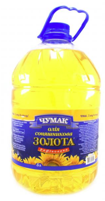 Олія соняшникова Чумак рафінована дезодорована, 5 л